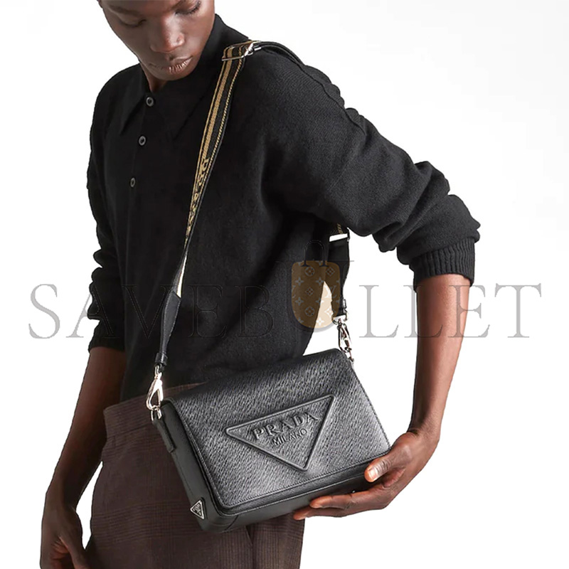 Pra*a saffiano leather shoulder bag 2vd046 (26*18*6.5cm)